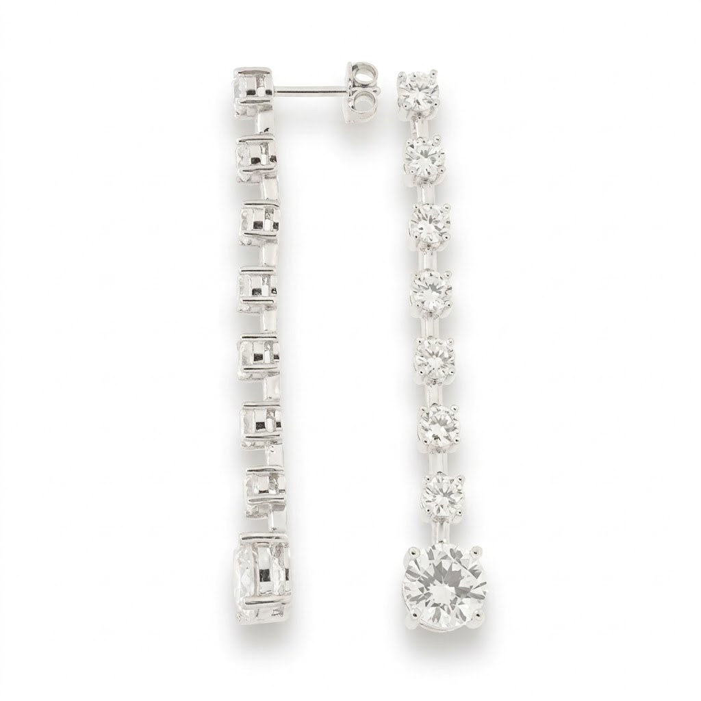 Cercei Pusete din argint cu Cubic Zirconia Incolor