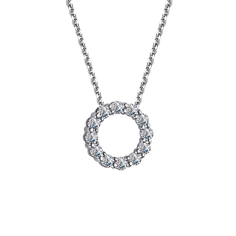 Colier din aur alb cu pietre Diamant