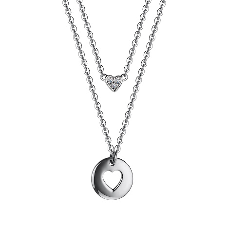 Colier din aur alb cu pietre Diamant