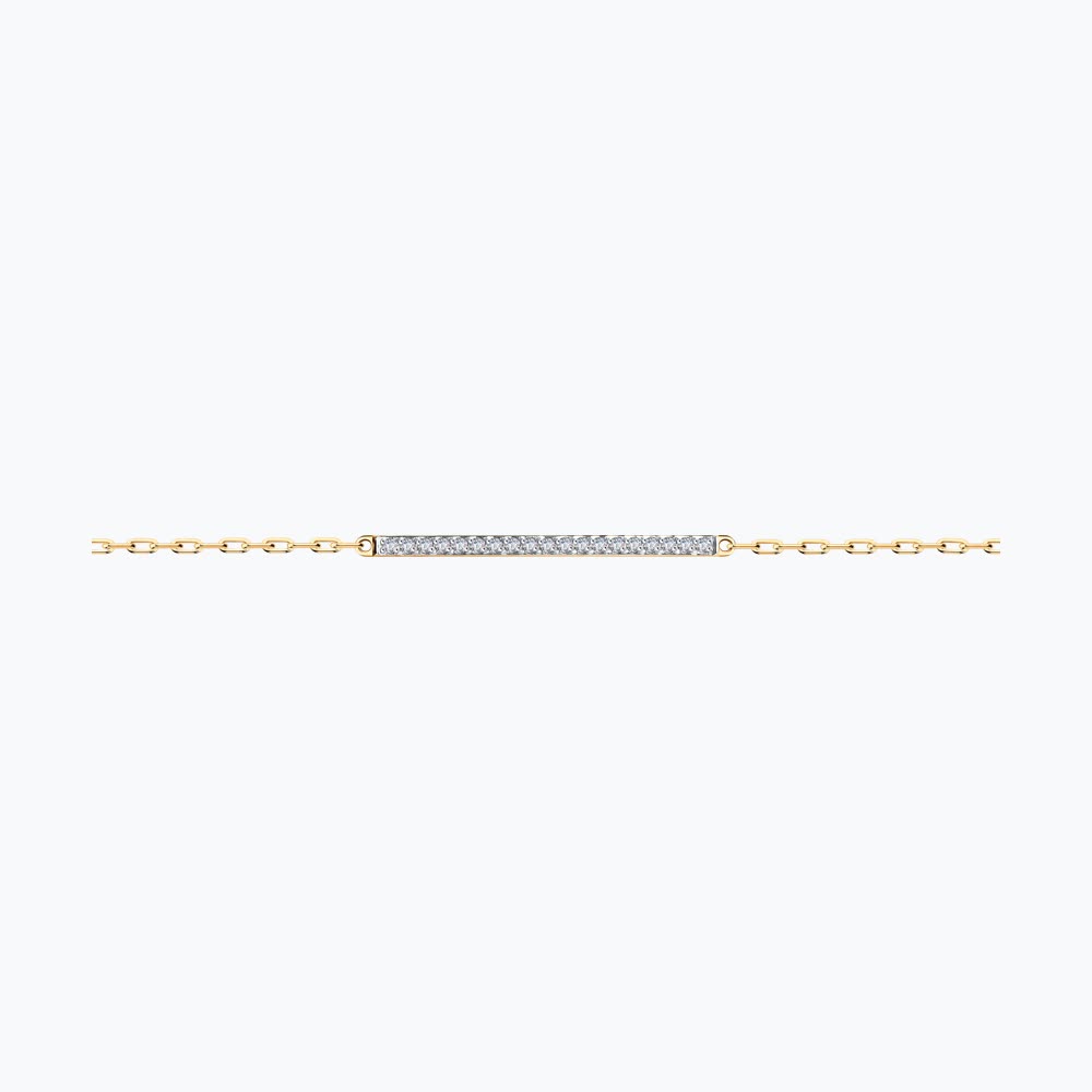 Brățară din aur roșu cu pietre Cubic Zirconia Incolor