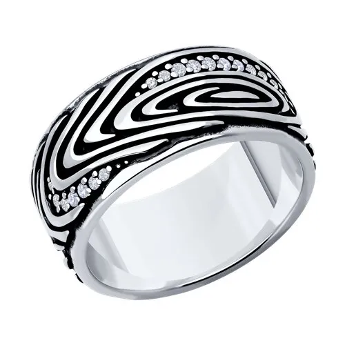 Кольцо из серебра с камнями Фианит