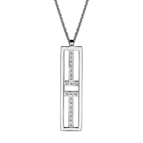 Colier din aur alb cu pietre Diamant