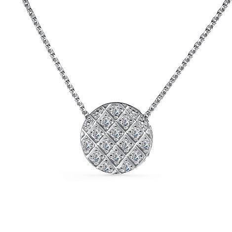 Colier din aur alb cu pietre Diamant