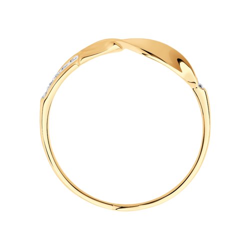 Inel din aur roșu cu pietre Cubic Zirconia Incolor