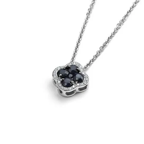 Colier din aur alb cu Diamant, Safir