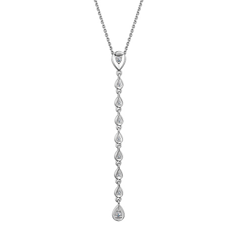 Colier din aur alb cu pietre Diamant