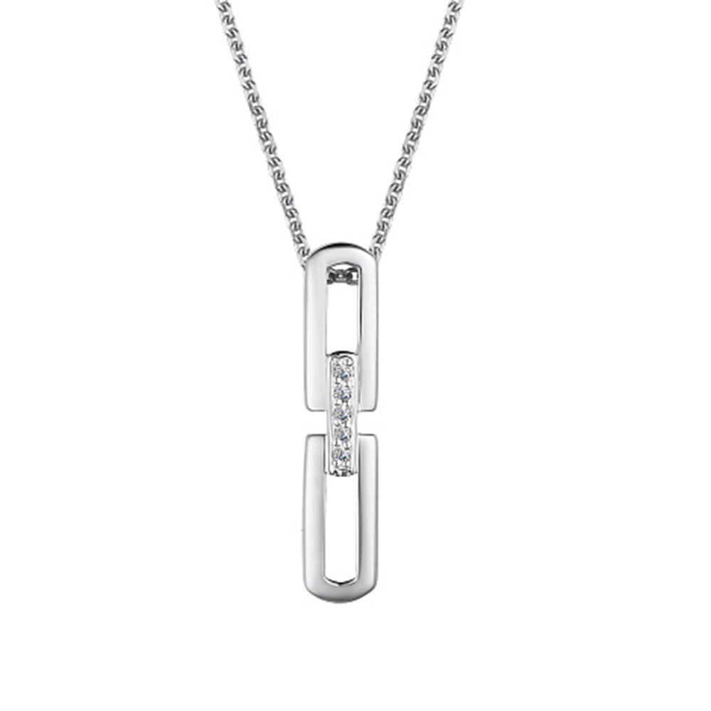 Colier din aur alb cu pietre Diamant