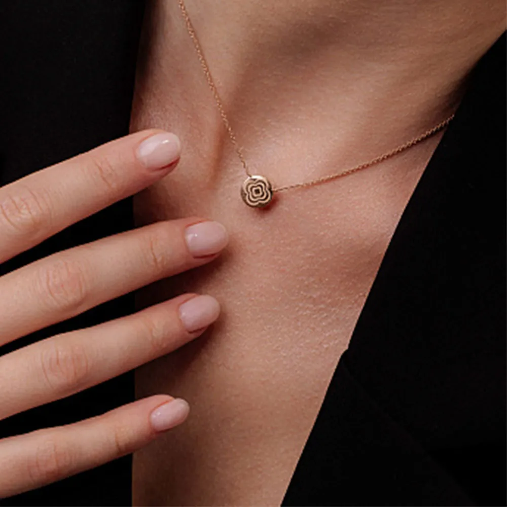Colier din aur roșu cu Diamant