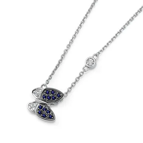 Colier din aur alb cu Diamant, Safir
