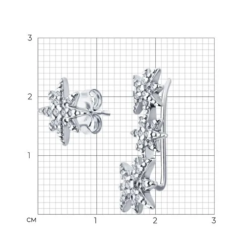 Cercei din argint cu Cubic Zirconia Incolor