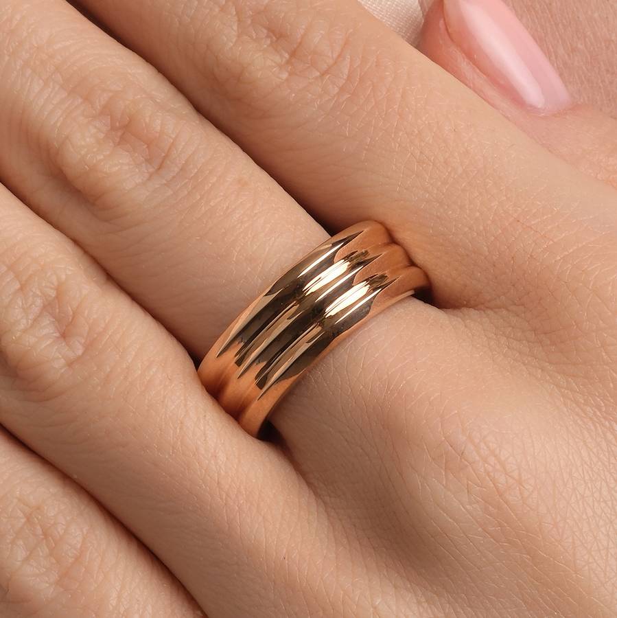 Inel din aur roșu fără pietre