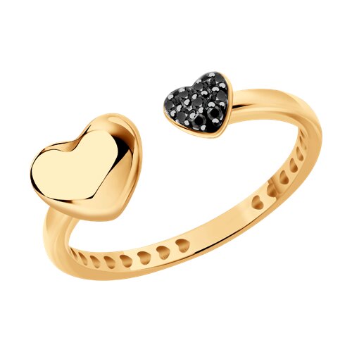 Inel din aur roșu cu pietre Diamant negru