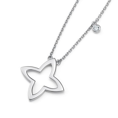Colier din aur alb cu pietre Diamant