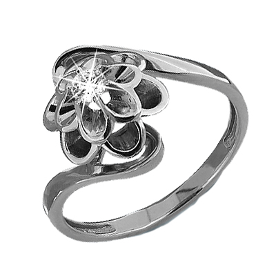 Кольцо из серебра с камнями Swarovski