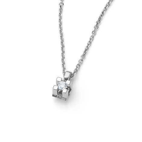 Colier din aur alb cu pietre Diamant