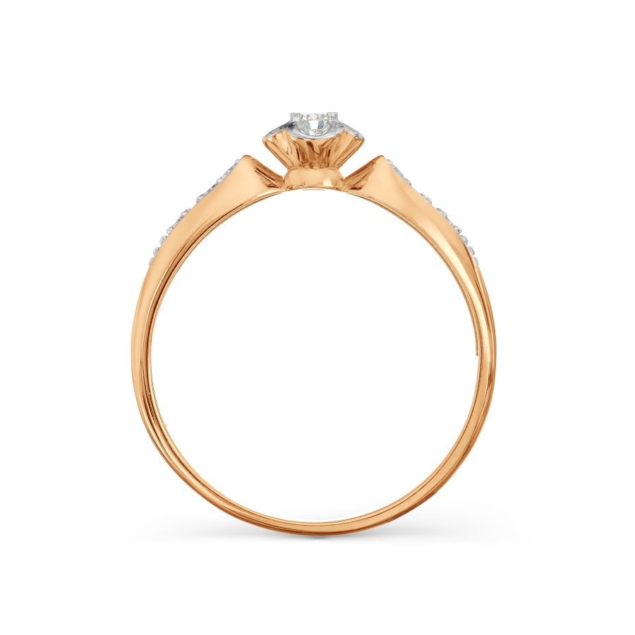 Inel din aur roșu cu pietre Diamant