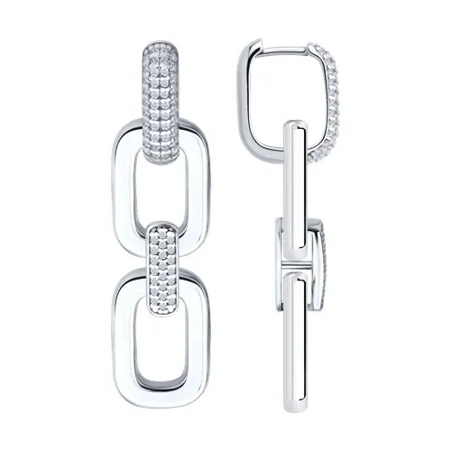 Cercei Creole din argint cu Cubic Zirconia Incolor