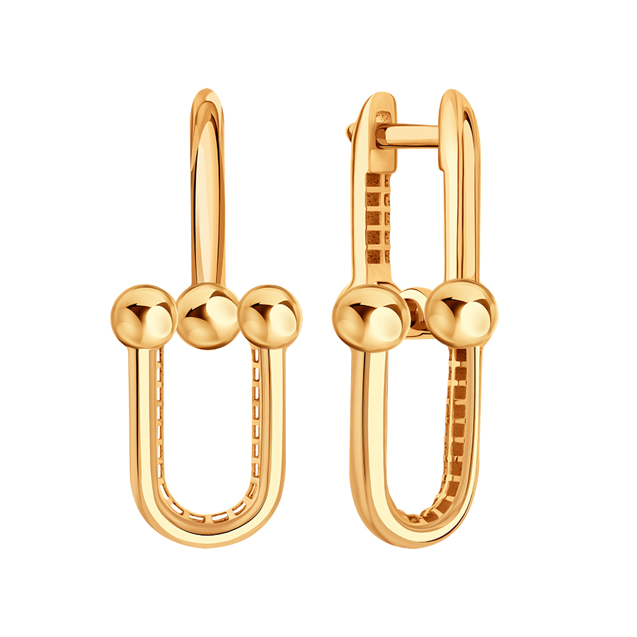 Cercei din aur roșu fără pietre