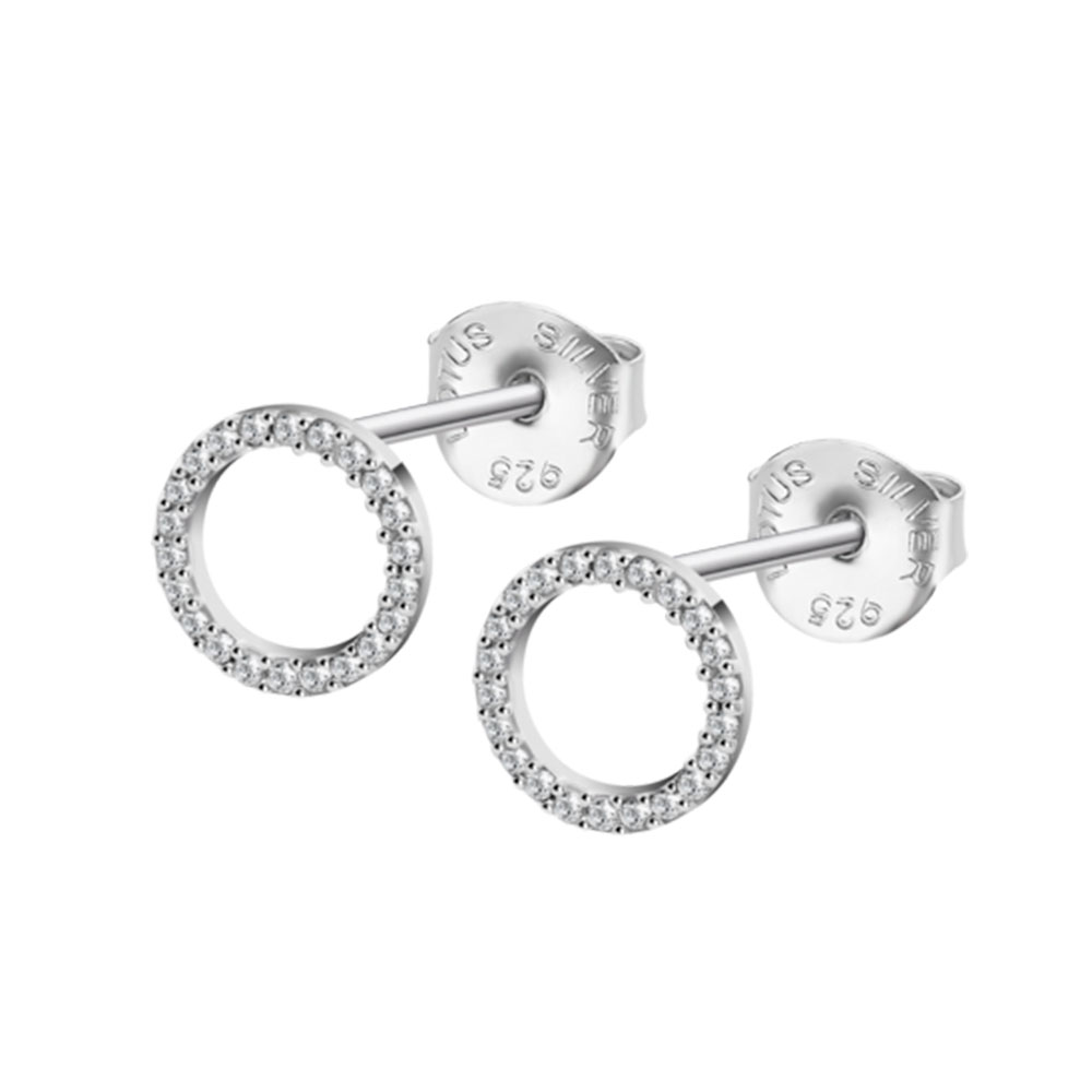 Cercei Pusete din argint  cu pietre Cubic Zirconia Incolor