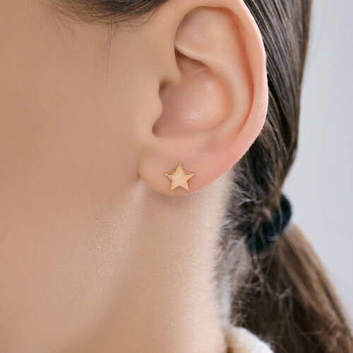 Cercei Pusete din aur roșu fără pietre