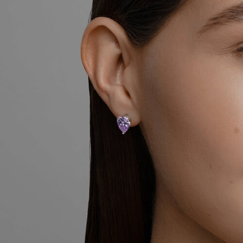 Cercei Pusete din argint  cu pietre Cubic Zirconia Liliachiu