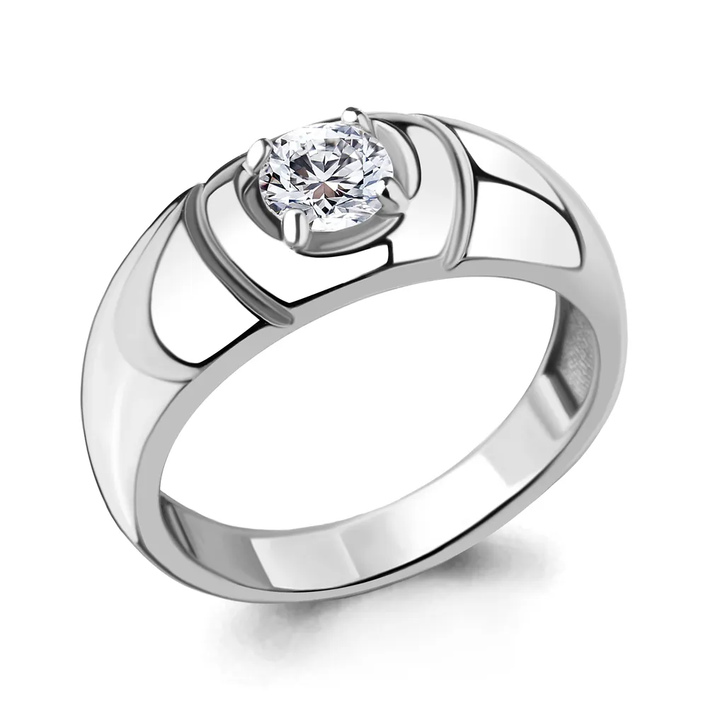 Inel din aur alb cu Cubic Zirconia Incolor