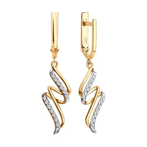 Cercei Suspendați din aur roșu cu Cubic Zirconia Incolor