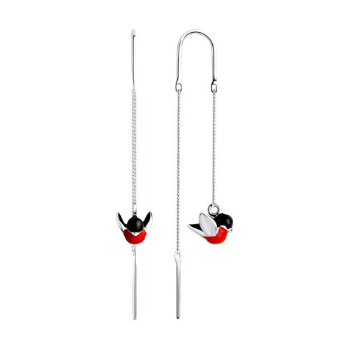 Cercei Lanț din argint  cu pietre Emailare