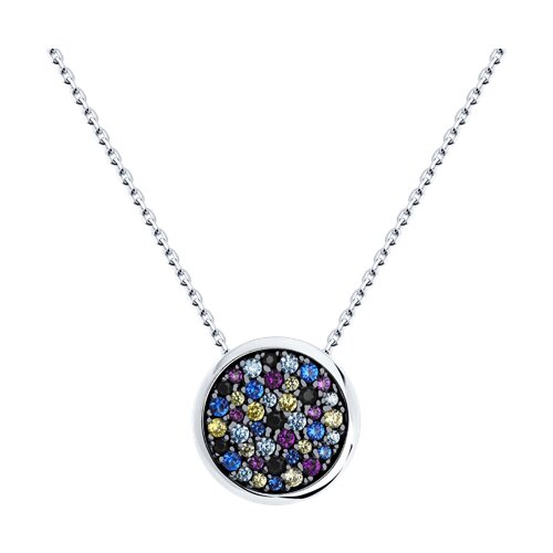 Colier din argint  cu pietre Cubic Zirconia Colorat