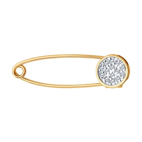 Broșă din aur roșu cu Cubic Zirconia Incolor