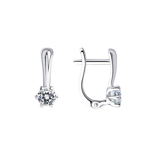 Cercei din argint  cu pietre Cubic Zirconia Incolor