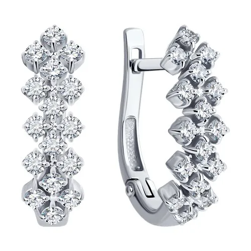 Cercei din aur alb cu Diamant