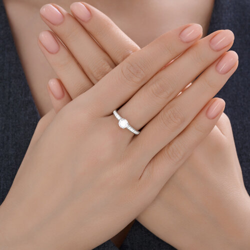 Inel din argint  cu pietre Cubic Zirconia Incolor