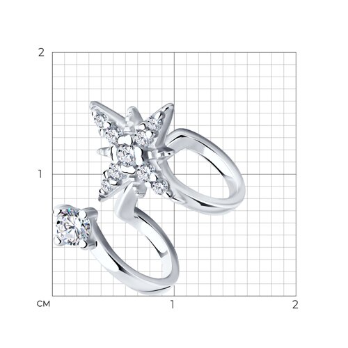 Cercel din argint  cu pietre Cubic Zirconia Incolor