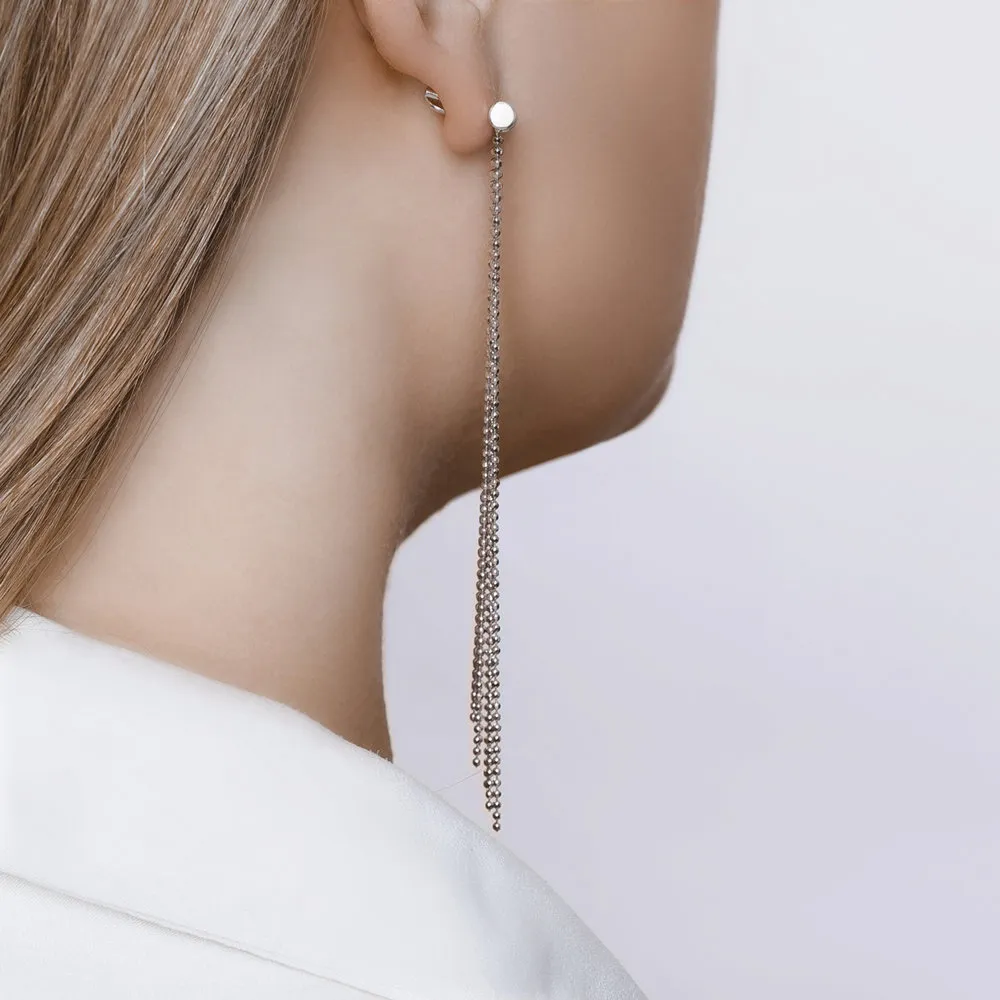 Серьги Пусеты из серебра без камней