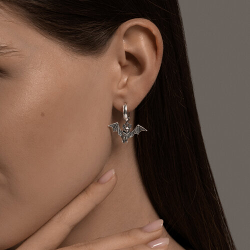 Серьги Конго из серебра без камней