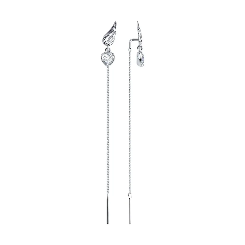 Cercei Lanț din argint cu Cubic Zirconia Incolor