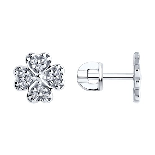 Cercei Pusete din argint  cu pietre Cubic Zirconia Incolor