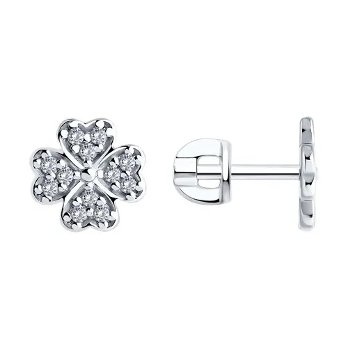 Cercei Pusete din argint cu Cubic Zirconia Incolor