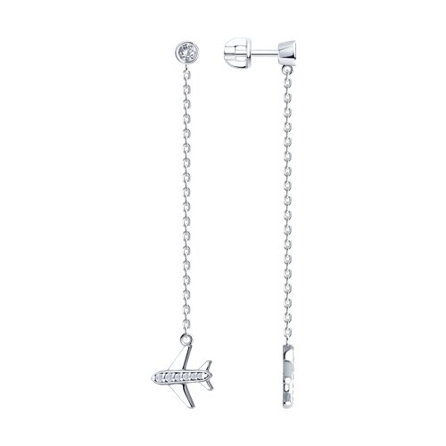 Cercei Pusete din argint  cu pietre Cubic Zirconia Incolor