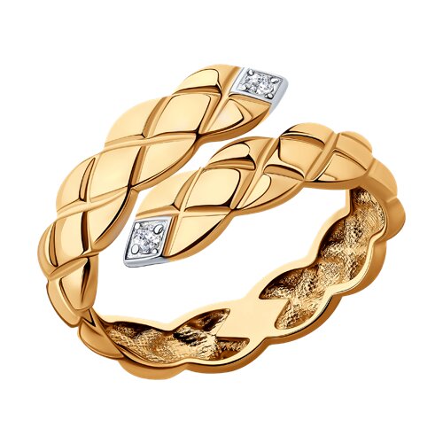 Inel din aur roșu cu pietre Cubic Zirconia Incolor