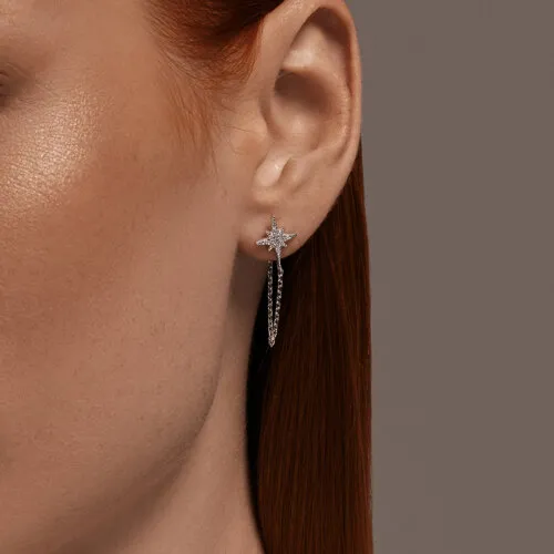 Cercei din argint cu Cubic Zirconia Incolor