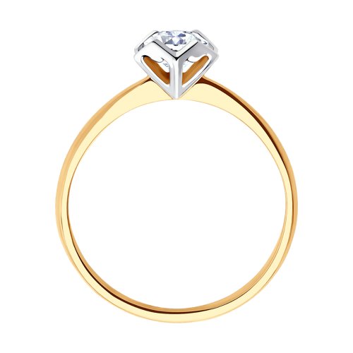 Кольцо из красного золота с камнями Swarovski