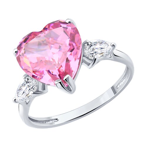 Inel din argint  cu pietre Cubic Zirconia Incolor, Cubic Zirconia Roz