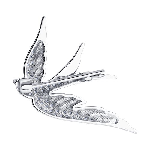 Брошь из белого золота с камнями Бриллиант