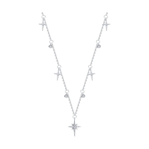 Colier din argint  cu pietre Cubic Zirconia Incolor