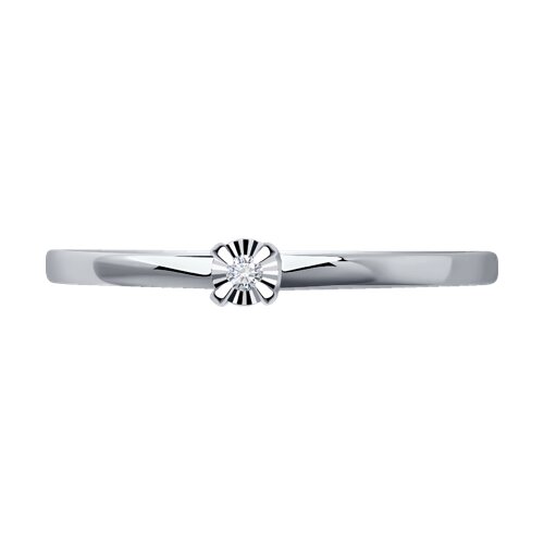 Кольцо из белого золота с камнями Бриллиант