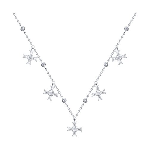 Colier din argint  cu pietre Cubic Zirconia Incolor