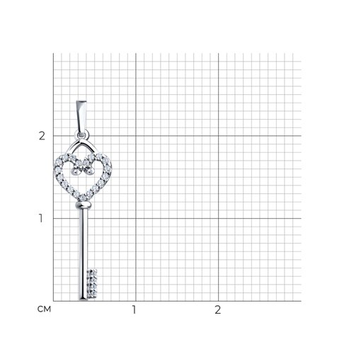 Pandantiv din argint  cu pietre Cubic Zirconia Incolor