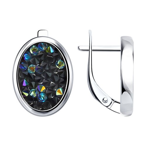 Серьги из серебра с камнями Кристальная ткань